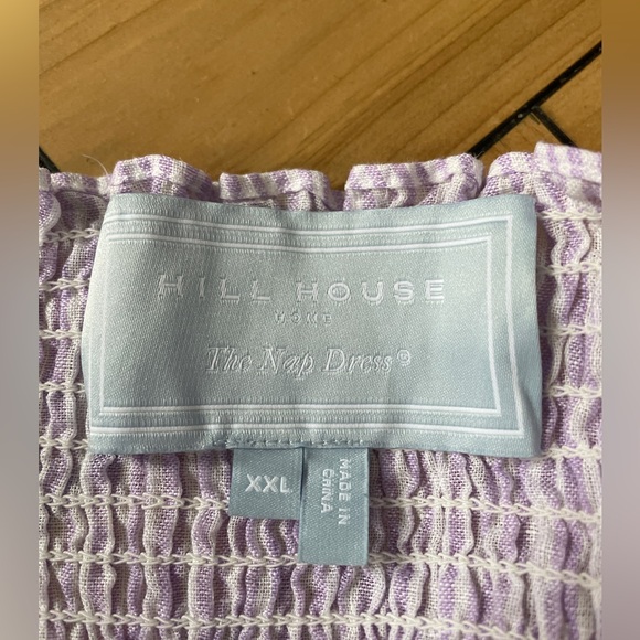 Hill House Athena Midi Sleeve Linen Nap Dress in Lilac Stripe Size XXL - Picture 9 of 10